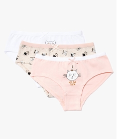 GEMO Lot de 3 shorties avec motifs chats Multicolore