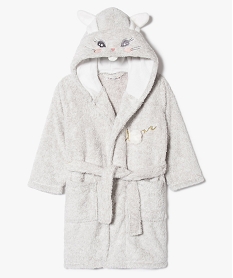 GEMO Robe de chambre pelucheuse avec capuche lapin gris standard