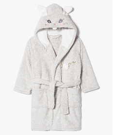 GEMO Robe de chambre pelucheuse avec capuche lapin Gris