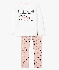 GEMO Ensemble pyjama effet doudou Beige