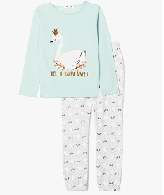 GEMO Ensemble pyjama motifs cygnes dore