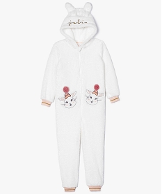 GEMO Combinaison pyjama fille en peluche motif lapin Beige