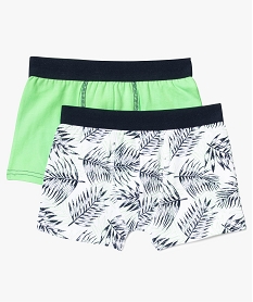 GEMO Lot de 2 boxers en coton style tropical Vert