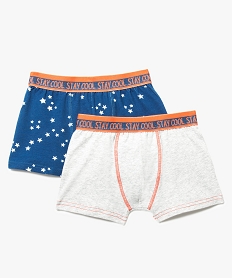 GEMO Lot de 2 boxers stretch coordonnés motif étoiles Multicolore