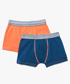 GEMO Lot de 2 boxers stretch unis avec ceinture chinée Multicolore