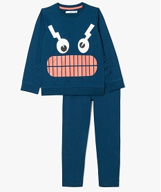 GEMO Ensemble pyjama imprimé robot sur lavant bleu standard