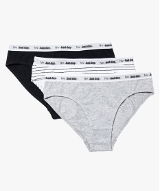 GEMO Lot de 3 slips assortis avec ceinture imprimée Multicolore