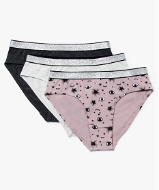 GEMO Lot de 3 slips avec motifs de lespace avec taille pailletée Multicolore