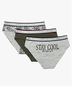 GEMO Lot de 3 slips avec ceinture pailletée Multicolore