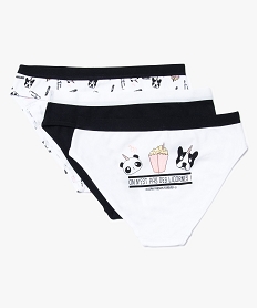 GEMO Lot de 3 slips imprimés en coton stretch Multicolore