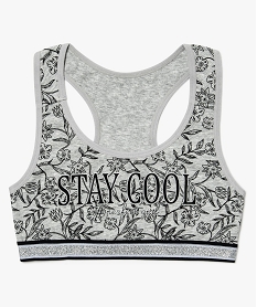 GEMO Brassière à motifs végétaux avec élastique pailleté Gris