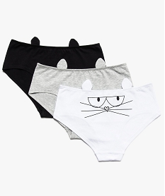 GEMO Shorties fille motif chats avec oreilles en relief (lot de 3) Multicolore