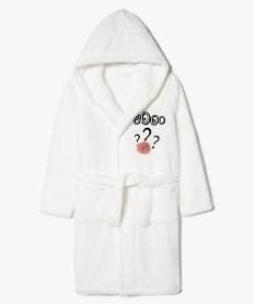 GEMO Robe de chambre pelucheuse à capuche Beige
