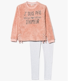 GEMO Ensemble de pyjama avec top en pilou Rose