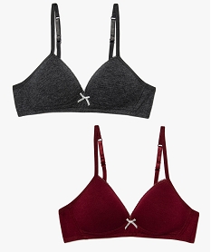 GEMO Soutien-gorge fille paddé avec liseré pailleté (lot de 2) Multicolore