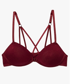 GEMO Soutien-gorge à armature dos fantaisie et fermeture devant rouge vif