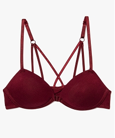 GEMO Soutien-gorge à armature dos fantaisie et fermeture devant Rouge