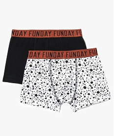 GEMO Lot de 2 boxers avec ceinture imprimée orange standard