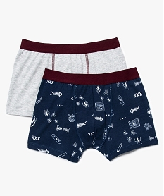 GEMO Lot de 2 boxers assortis avec large ceinture gris standard