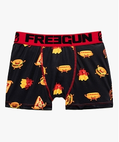GEMO Boxer garçon en microfibre imprimé fast food - Freegun kaki fonce