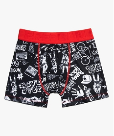 GEMO Boxer garçon en microfibre imprimé streetwear - Freegun kaki fonce