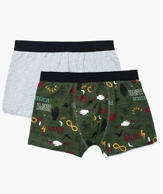 GEMO Lot de 2 boxers assortis imprimé + uni Imprimé