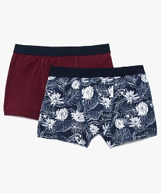 lot de 2 boxers en coton stretch uni et imprime multicolore boxers et calecons7935401_1