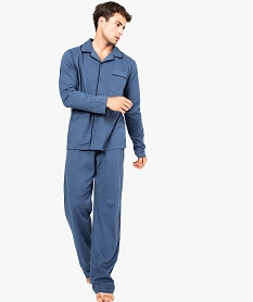 GEMO Pyjama 2 pièces à manches longues Bleu