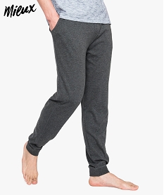 GEMO Pantalon de pyjama homme en jersey à taille élastique Gris