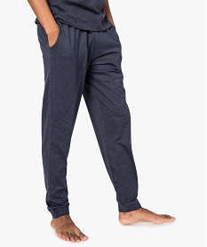 GEMO Pantalon de pyjama homme en jersey à taille élastique Bleu
