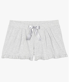 short de pyjama femme avec finitions volantees gris7938901_4