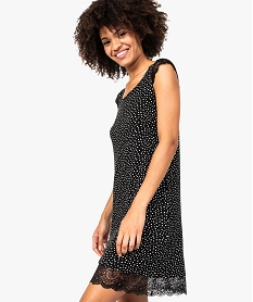 GEMO Chemise de nuit femme avec finition dentelle Imprimé