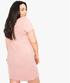 chemise de nuit a manches courtes avec motifs femme grande taille rose nuisettes chemises de nuit7941701_3