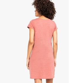 chemise de nuit imprimee a manches courtes femme rose nuisettes chemises de nuit7942101_3