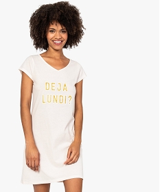 GEMO Chemise de nuit imprimée à manches courtes femme Imprimé