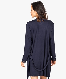 veste homewear femme ceinturee avec finition dentelle bleu pyjamas ensembles vestes7942301_3