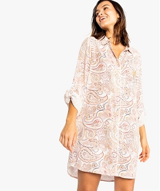 GEMO Chemise de nuit à motifs avec broderie dorée Imprimé