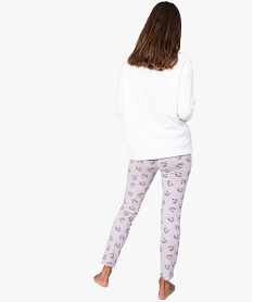 pyjama femme en velours et jersey de coton motif licorne imprime7944101_3