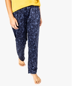 GEMO Pantalon de nuit satiné avec nœud à la taille Imprimé