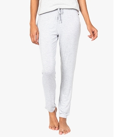 bas de pyjama femme fluide avec taille elastiquee gris bas de pyjama7945401_1