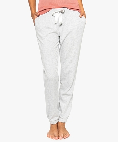 pantalon de pyjama avec bas resserre et nœud en satin gris7945501_1