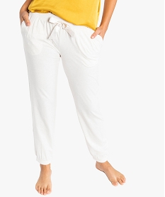 pantalon de pyjama avec bas resserre et nœud en satin beige7945601_1