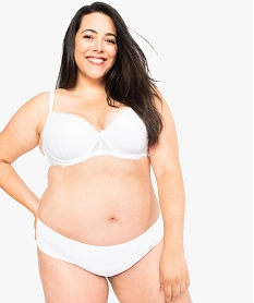 GEMO Culotte femme microfibre et dentelle Blanc