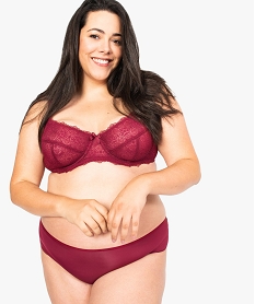 culotte femme microfibre et dentelle rouge7950301_1