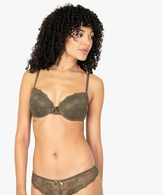 GEMO Soutien-gorge à bonnets coqués en dentelle kaki clair