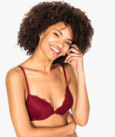 GEMO Soutien-gorge à bonnets coqués en dentelle Rouge