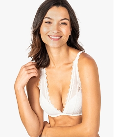 GEMO Soutien-gorge triangle push up en dentelle Beige