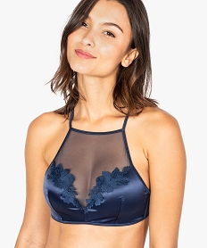 GEMO Top soutien-gorge satiné à dos nageur Bleu