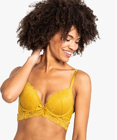 soutien-gorge push-up en dentelle jaune7954001_1