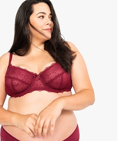 GEMO Soutien-gorge grande taille en dentelle avec armatures Rouge